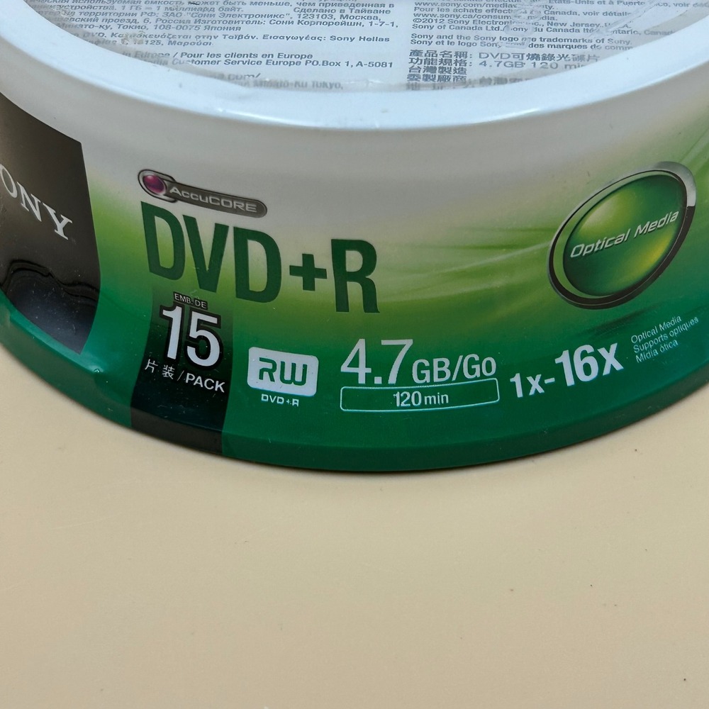 Sony AccuCORE DVD+R and DVD-R 4.7GB 16x 15-Pack Spindles Bundle 30 Discs Total - Picture 4 of 5